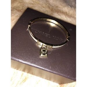 Michael Kors Small Lock Bangle w/ Crystals